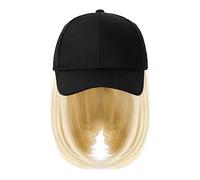 Parrucca con Frangia Parrucca da Cappello Berretto da baseball Parrucca Cappello sintetico con capelli Parrucca Naturalmente Cappello con parrucca Parrucche Parrucche Bobo Donna regolabile Cappello co