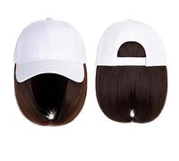 Parrucca con Frangia Parrucca da Cappello Berretto da baseball Parrucca Cappello sintetico con capelli Parrucca Naturalmente Cappello con parrucca Parrucche Parrucche Bobo Donna regolabile Cappello co