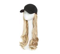 Parrucca con Frangia Parrucca da Cappello Berretto da baseball sintetico con capelli lunghi capelli ondulati cappello parrucca estensioni dei capelli cappello con capelli parrucchino naturale for le d