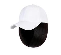 Parrucca con Frangia Parrucca da Cappello Cap Parrucca sintetica Estensioni dei capelli Parrucche for capelli for donna Berretto da baseball Hip Hop regolabile in fibra ad alta temperatura Bob corto d