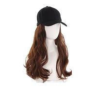 Parrucca con Frangia Parrucca da Cappello L'estensione dei capelli del cappello della parrucca sintetica riccia ondulata lunga da donna regola la dimensione della parrucca del cappello Cappello con Ca
