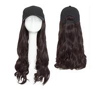 Parrucca con Frangia Parrucca da Cappello Parrucche sintetiche for capelli ondulati naturali Berretto Parrucca da baseball dritta Parrucca Bob Parrucca riccia Cappello regolabile Berretto con capelli