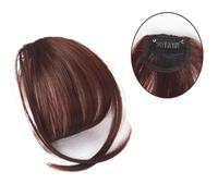 Parrucca con frangia sottile senza cuciture e fronte obliqua naturale - Parrucca con frangia finta for uno stile senza sforzo(Brown)