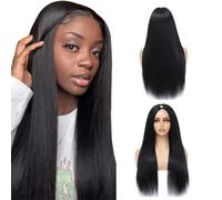 Parrucca con parte a V per capelli umani lisci parrucche per capelli umani aggiornamento U parte parrucca per capelli umani per le donne senza lasciare fuori nessuna cucitura in densità al 200% colore