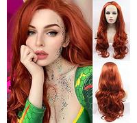 Parrucca con pizzo allo zenzero, in rame e ricci, da donna, ondulati lunghi, color ramato, color arancione ramato, capelli veri e propri trascinare la regina, capelli sintetici naturali, resistente
