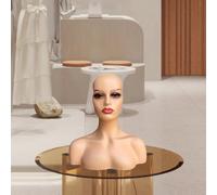 Parrucca con testa di manichino che mostra il supporto per la realizzazione