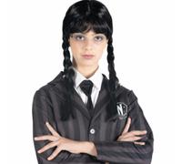PARRUCCA CON TRECCE E FRANGETTA DI MERCOLEDI' ADDAMS