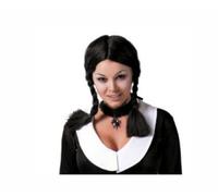 Parrucca con trecce mercoledi AddamS horror per bambini carnevale Halloween