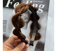 Parrucca con treccia superiore cranica alta, fascia per capelli, treccia a spina di pesce manuale pigra, fascia per capelli donna-4