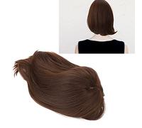 Parrucca, Confortevole E Traspirante Marrone E Nero Copertura Della Parrucca, Frange Lunghe Spalla Capelli Corti Lisci, Parrucca Da Donna Alla Moda Adatto Per Incontri Feste E Uso Quotidiano