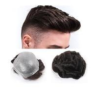 Parrucca Copri Calvizie da Uomo Parrucchino da uomo 100% capelli umani europei 0,03-0,04 mm Parrucchino for pelle ultra sottile for uomo Attaccatura dei capelli naturale Sistema completo di sostituzio