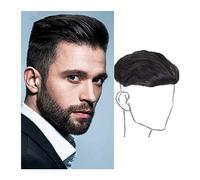 Parrucca copri calvizie da uomo Parrucchino sintetico for uomo Clip nera naturale nella fronte Toupee Posticci Parrucca sintetica diritta corta for perdita di capelli con sfumatura a U e sfumatura a M