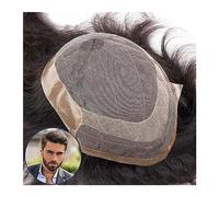 Parrucca copri calvizie da uomo Protesi for capelli maschili Base in pizzo francese traspirante con Pu intorno Toupee da uomo Toupee for capelli umani naturali Parrucca da uomo Sistema di capelli masc