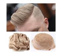 Parrucca Copri Calvizie da Uomo Sistema di sostituzione dei capelli umani di Remy indiano 6 "Uomini Posticci Frence Lace con base in PU Toupee da uomo Wave Prosthesis Units Toupee da uomo Parrucca da