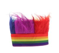 Parrucca copricapo arcobaleno per adulti, elegante parrucca arcobaleno per feste, cosplay, materiale delicato sulla pelle, durevole, concerti, matrimoni, celebrazioni