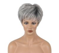 Parrucca Corta Biondo Cenere Con Frangia Per Donna Con Cuffia Per Parrucca Parrucche Sintetiche A Strati Per Donna Parrucche Sostitutive Di Capelli Naturali D,10CM