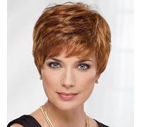 Parrucca Corta Biondo Cenere Con Frangia Per Donna Con Cuffia Per Parrucca Parrucche Sintetiche A Strati Per Donna Parrucche Sostitutive Di Capelli Naturali B,10CM
