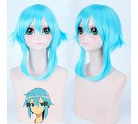 Parrucca corta blu ghiaccio da 40 cm Sword Art Online Cosplay Parrucca Sinon/Asada Shino Costume Gioca parrucche Festa di Halloween Gioco anime Capelli PL-432