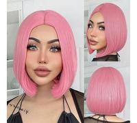 Parrucca corta con frangia Parrucche sintetiche per donne Ombre Nero Rosso Biondo Rosa Cosplay Festa Capelli naturali Perruque Bob-TB110-2