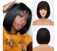 Parrucca corta con frangia Parrucche sintetiche per donne Ombre Nero Rosso Biondo Rosa Cosplay Festa Capelli naturali Perruque Bob-TB2020072-3