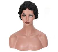 Parrucca corta con onde per cosplay, capelli da 6 pollici, parrucche sintetiche vintage per donne, nere, viola, 613, capelli resistenti al calore-2801-2-1B-6 pollici