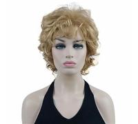 Parrucca corta con riccioli morbidi e spettinati, meches bionde, parrucche completamente sintetiche-24B biondo dorato