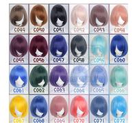 Parrucca corta da donna Basic Cosplay Doujin Anime multicolore Bobo Bob 40 cm
