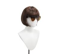 Parrucca Corta Diritta A Caschetto Al Neon Con Frangia Piatta, Parrucca Sintetica Colorata Multicolore Per Donna, Ideale Per I Festival Musicali Del Martedì Grasso Cosplay Di Halloween