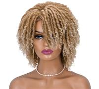 Parrucca Corta Dreadlock Da 14 Pollici Parrucche Per Capelli Twist Afro All'uncinetto Per Le Donne Nere Parrucca Sintetica Riccia Naturale Morbida Finta Locs