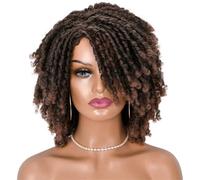 Parrucca Corta Dreadlock Da 14 Pollici Parrucche Per Capelli Twist Afro All'uncinetto Per Le Donne Nere Parrucca Sintetica Riccia Naturale Morbida Finta Locs
