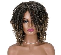 Parrucca Corta Dreadlock Da 14 Pollici Parrucche Per Capelli Twist Afro All'uncinetto Per Le Donne Nere Parrucca Sintetica Riccia Naturale Morbida Finta Locs