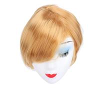 Parrucca corta dritta parrucca uomo costume d'oro parrucca alta temperatura capelli artificiali di seta per cosplay vita quotidiana riunione