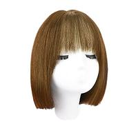 Parrucca corta e dritta da 28 cm/11 pollici, con frangia, taglio netto, parrucca alla moda, parrucche corte nere per donne nere, capelli umani regolabili,Human Hair-b13