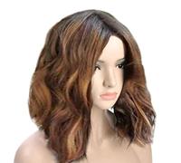 Parrucca corta e riccia, parrucche per capelli corti | Parrucca da festa cosplay - Parrucca con parte centrale, capelli sintetici, parrucca lunga fino alle spalle per l'abbigliamento quotidiano per fe