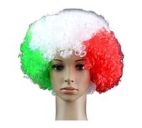 Parrucca corta e riccia per donne e uomini, parrucca riccia per tifosi della squadra nazionale di calcio, cosplay, feste Mardi, parrucca da donna per adulti