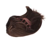Parrucca Corta Marrone Parrucca Sintetica con Fibbia Regolabile per Donna con Ricciolo Sulla Punta dei Capelli, Comoda Indossare, Consistenza Morbida, Capelli Sintetici