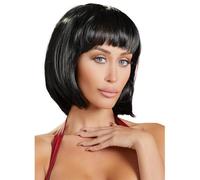 Parrucca corta nera donna sintetica sexy caschetto come capelli veri ragazza hot