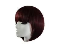 Parrucca corta ondulata con frangia piatta, capelli arancioni, sintetici, resistenti al calore, per feste di Halloween, costumi, cosplay, Bug, 12 POLLICI