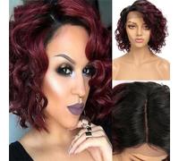 Parrucca Corta Ondulata Per Capelli Umani Con Parte Anteriore In Pizzo Bob HD Per Le Donne Parrucche Ricce Senza Colla Colorate Ombre Per Capelli Brasiliani Di Remy