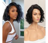 Parrucca Corta Ondulata Per Capelli Umani Con Parte Anteriore In Pizzo Bob HD Per Le Donne Parrucche Ricce Senza Colla Colorate Ombre Per Capelli Brasiliani Di Remy