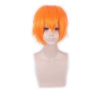 Parrucca corta Oro giallo Grigio Blu Marrone Vino Rosso Arancione Fibre sintetiche ad alta temperatura Parrucche Cosplay per feste Parrucca PL-002-36