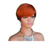 Parrucca corta Pixie Cut da 6 pollici for donne nere, parrucca senza colla con capelli umani vergini brasiliani a strati for uso quotidiano Topper per Capelli da Donna(T1B/350)