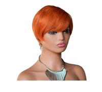 Parrucca corta Pixie Cut da 6 pollici for donne nere, parrucca senza colla con capelli umani vergini brasiliani a strati for uso quotidiano Topper per Capelli da Donna(350#)