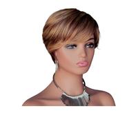 Parrucca corta Pixie Cut da 6 pollici for donne nere, parrucca senza colla con capelli umani vergini brasiliani a strati for uso quotidiano Topper per Capelli da Donna(P4/27)