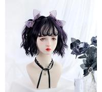 Parrucca Corta Riccia Da Donna Lolita Jk Daily Sweet Cool Hot Girl Parrucca Carina Per La Festa Di Natale Di Halloween (Purple)