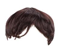 Parrucca corta uomo castano scuro - Sostituzione completa dei capelli per Halloween e uso quotidiano - Facile indossare, ll'aspetto naturale e lla vestibilità comoda