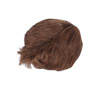 Parrucca corta uomo marrone Parrucca piena sintetica naturale Confortevoli sentimenti reali Capelli lisci per la festa di Halloween Costume cosplay Fibra ad alta temperatura
