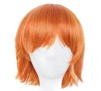 Parrucca corta viola Fei-Show sintetica resistente al calore in fibra capelli ondulati donne signore costume cartone animato ruolo cos-play femminile parrucchino-arancione-8 pollici