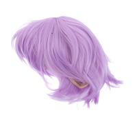 Parrucca corta viola per cosplay di Halloween, sintetica, resistente al calore,