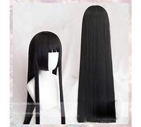 Parrucca cosplay 100cm giocatore d'azzardo compulsivo Kakegurui Yumeko Jabami parrucca nera per capelli sintetici termoresistenti parrucche + cappuccio parrucca